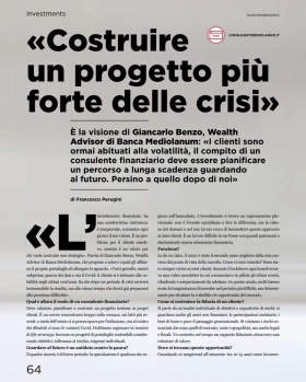 NEWS - Costruire un progetto più forte delle crisi - Giancarlo Benzo
